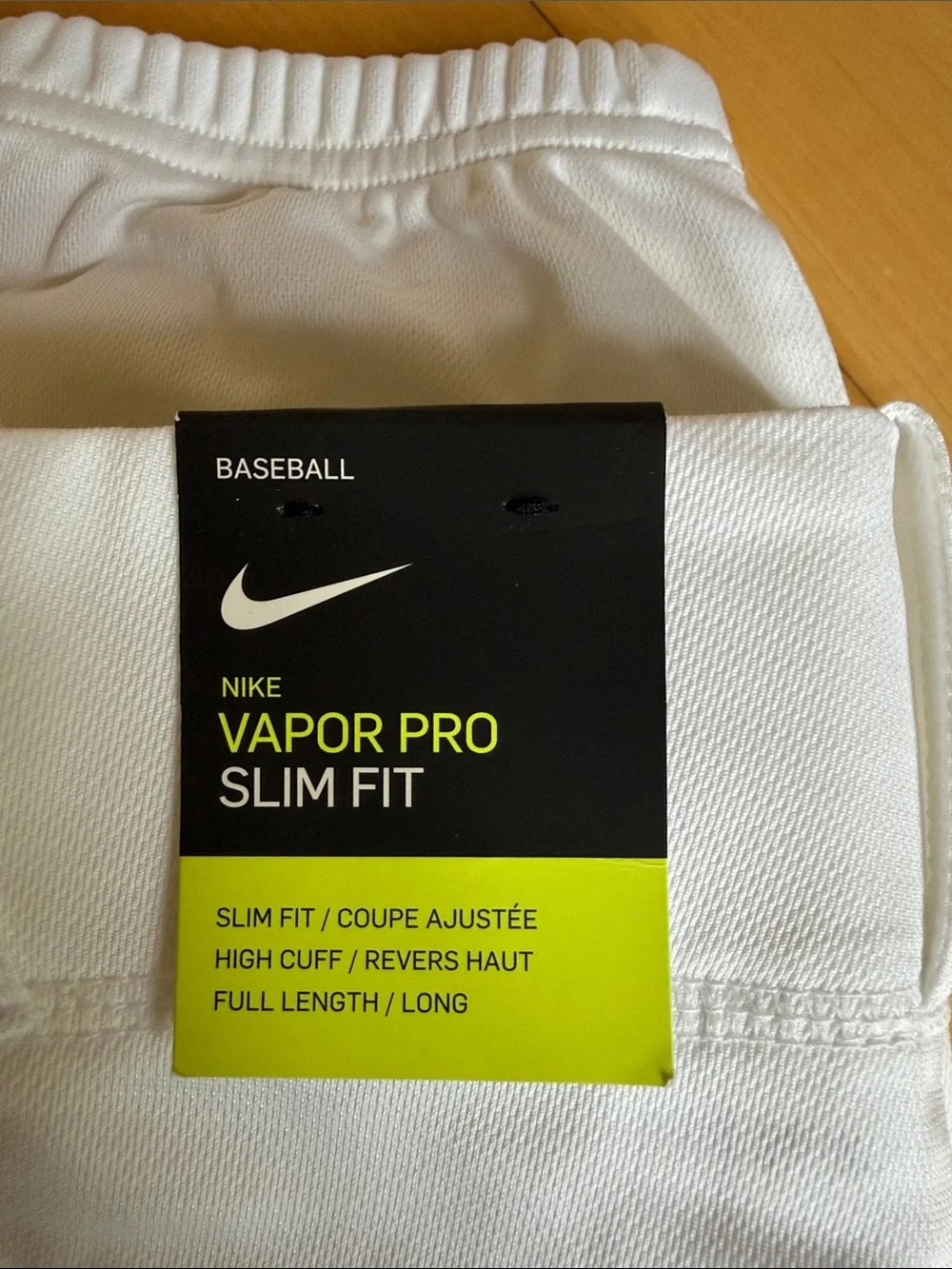 Nike Kids White Baseball Pants with Black Swoosh
